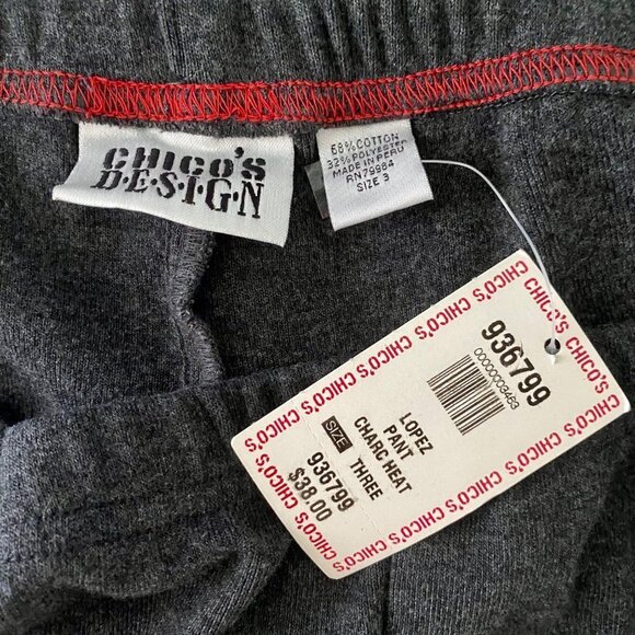 Chico's Design Charcoal Gray Pull On Pants Size 3 US Size 16 XL NEW - Picture 5 of 9